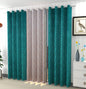 Galaxy Home Decor Premium Suede Velvet Room Darkening Curtains for Long Door 8 Feet, Pack of 3, Aqua & Gold (Aqua & Gold, Long Door - 8 Feet)